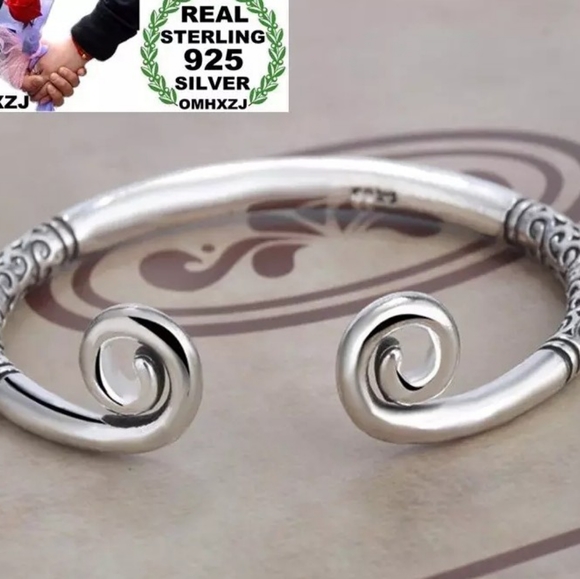 !NEW Heavy 925 Sterling Silver Swirl Cuff | Adjustable Bracelet - Picture 3 of 15